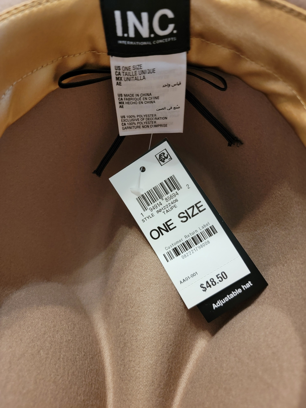 NEW NWT INC Macys Mango Blush Pink Felt Fedora with Decorative Metal Accent - Picture 4 of 5